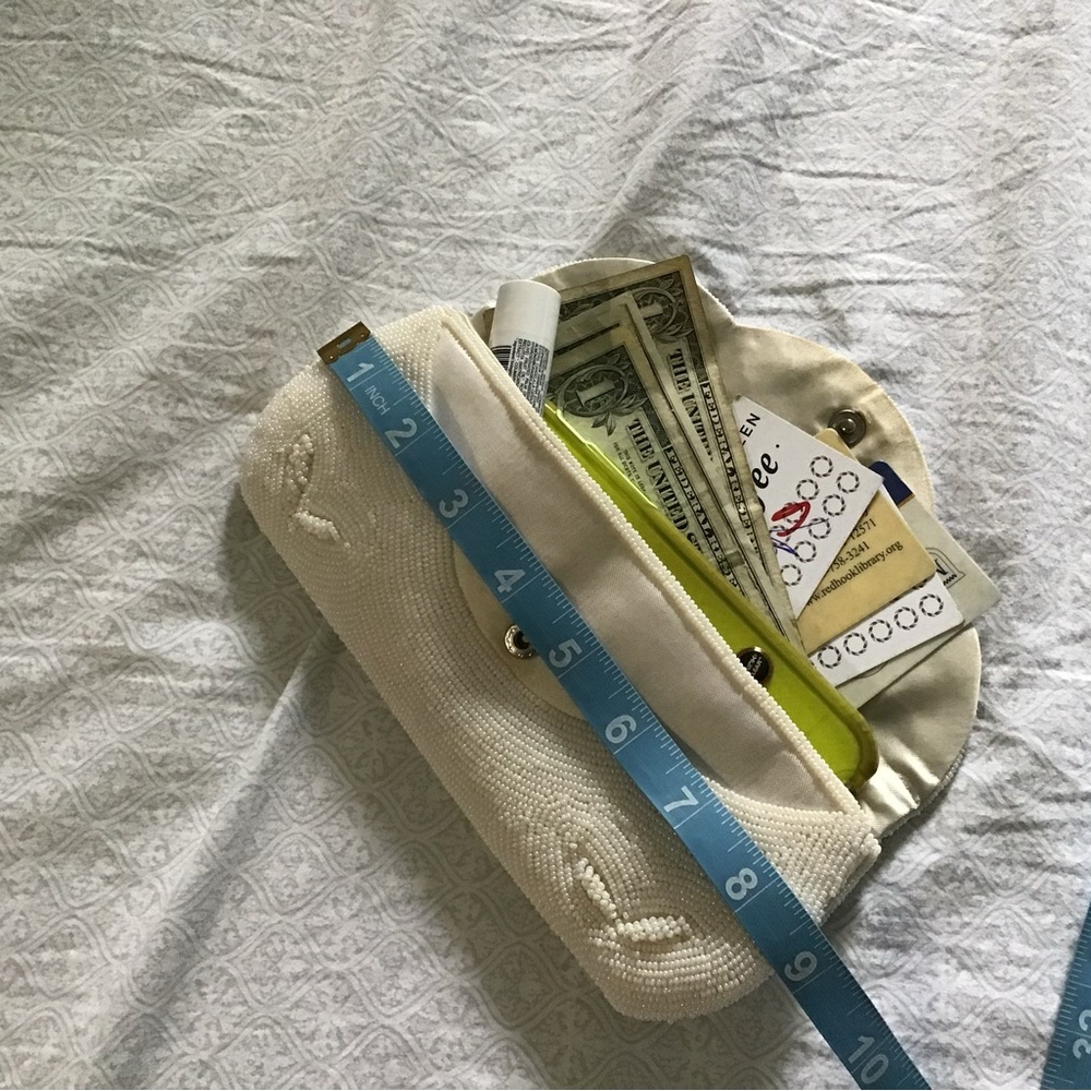 Vintage Ivory Beaded Evening Clutch Bag - Picture 9 of 12